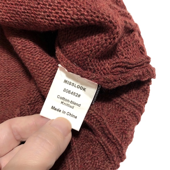 Misslook Mockneck Cable Knit Sweater - Picture 6 of 10